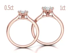 Two Solitaire rings  Half Carat and 1 Carat Stones Collection 3D Model Pack