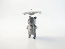 Winnie Pooh Umbrella Figurine Cartoon 3D Printable