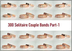300 Solitaire Ring Couple Band Ring 3dm stl render detail Part-1 3D Model Pack