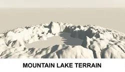 3d terrain mountain lake