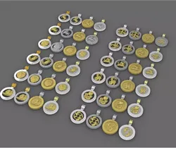 48 model of  zodiac pendant 3D print model