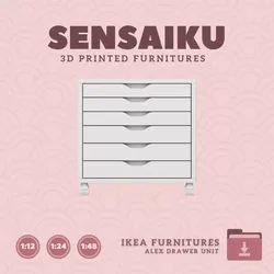 ALEX Drawer Unit V2 for Miniature Dollhouse IKEA 3D Print 3D print model