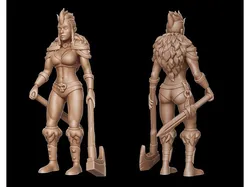 Barbarian girl 2 (28mm DnD miniature)
