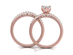 Bridal Set Collection Engagement Ring and Match Ring 3D Model Pack