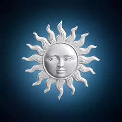 Celestial Sun Face With Wavy Rays 3D print model
