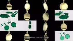 Cuban link Pendants 4 sizes pack