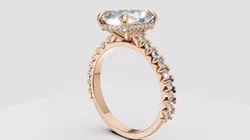 Engagement ring french pave shank 3D print model