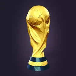 Football Soccer - World Cup Polygonal - Trophy - 3D Print Ready 3D print model