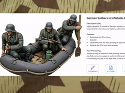 German Soldiers in Inflatable Boat 3D print model