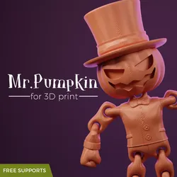 Pumpkin- Flexible toy - print in place 3D print model