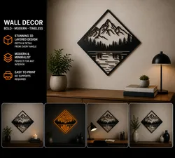 Universal  mountain lake wall decoration