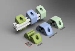 Wall mount clamp /bracket / holder for 2020 Alu Profile - Fissaggio a muro per profilo 2020