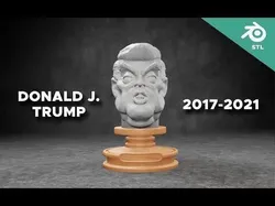 Donald J Trump caricature STL 3D print model