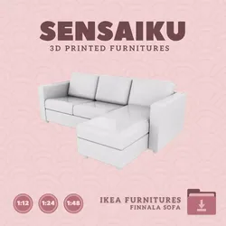 FINNALA Loveseat Sofa with Chaise for Dollhouse IKEA 3D Print 3D print model
