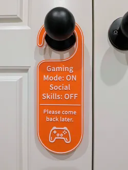 Gaming Mode On Social Skills Off Door Hanger