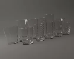 GLASSWARE---Water Glasses 012-022 3D Model Pack