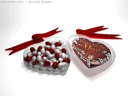heart with almonds