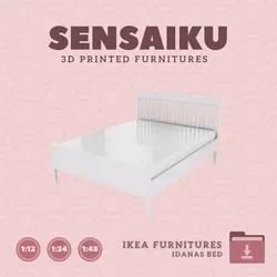 IDANAS Bedframe Queen Bed Dollhouse IKEA 3D Print 3D print model