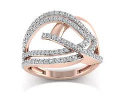 Light Weight Rose Gold Diamond Ring  -EZ R-223 3D print model