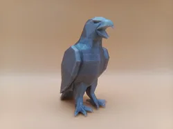 Low-Poly Geometric Hawk Sculpture