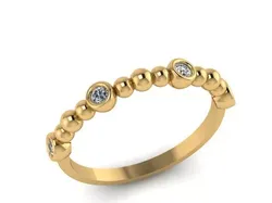 Rings gold diamond bead ring 3D print model
