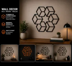 Simple modern optical illusion wall art v3