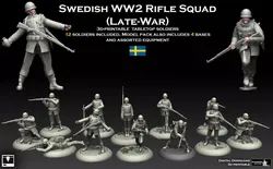 Swedish WW2 Rifle Squad Late-War Era 3D print model