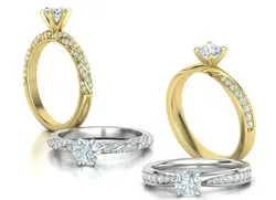 Two Engagement Rings Half Carat Stones Collection with discount 3D Model Pack