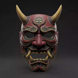 Ancient Oni Wearable Horror Mask Detailed STL Model 3D print model