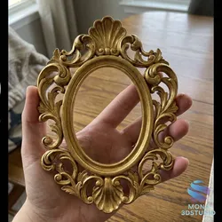Baroque Shell Oval Frame - 3D STL Model for CNC and 3D Printing