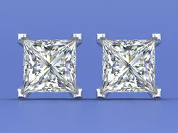 Classic 5mm Princess Cut Solitaire Stud Earring 3D Jewelry Model 3D print model
