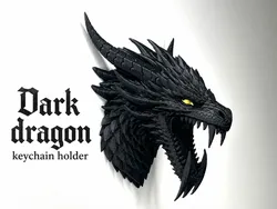 Dark dragon keychain holder