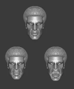 DC OUTSIDERS BLACK LIGHTNING EXPRESSIONS 3-PACK HEADSCULPT 3D print model