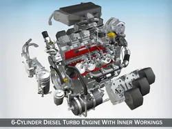 diesel turbo engine with interior parts