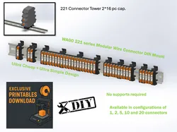 Diy 3D printed WAGO 221 series connector DIN Rail mount