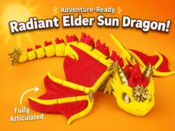 Elder Sun Dragon - Articulated Dragon Figure | Print-in-Place | No Supports