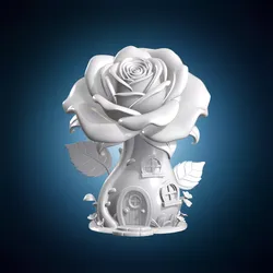 Fairy House Rose Large Bloom As Roof 3D print model