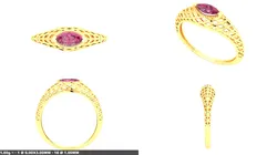 Gold Filigree Ring Marquise Ruby Jewelry Rings Printable 3D print model