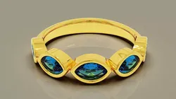 Half eternity bezel set marquise shape diamond ring 3D print model