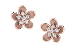 Light Weight Rose Gold Diamond Earring  -DDS TP 201 3D print model