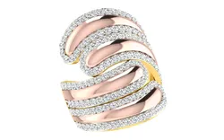 Light Weight ROSE Gold Diamond Ring  -DDS RN 215 3D print model