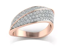 Light Weight Rose Gold Diamond Ring  -EZ R-143 3D print model