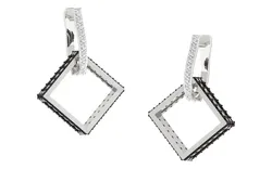 Light Weight White Gold Diamond Earring  -EAR-023 3D print model