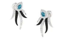 Light Weight White Gold Diamond Earring  -EAR-024 3D print model
