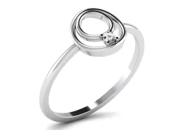 Light Weight White Gold Diamond Ring DR-5961 3D print model