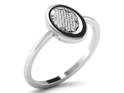 Light Weight White Gold Diamond Ring DR-6357 3D print model