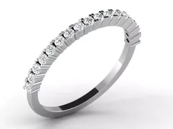 Light Weight White Gold Diamond Ring DR-6425 3D print model