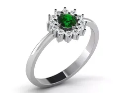 Light Weight White Gold Diamond Ring DR-6527 3D print model