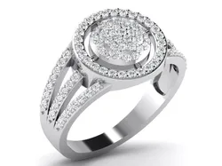 Light Weight White Gold Diamond Ring DR-6592 3D print model