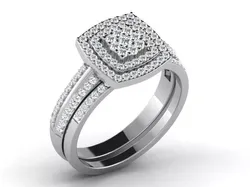 Light Weight White Gold Diamond Ring DR-6728 3D print model